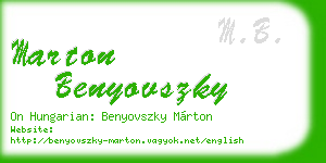 marton benyovszky business card